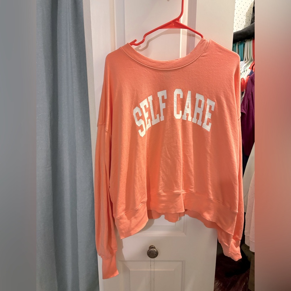 Old Navy Coral 'Self Care' Women's Sweatshirt